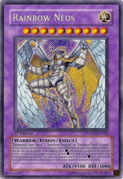 Rainbow Neos (PTDN-EN044) 1st Edition Secret Rare Light Play