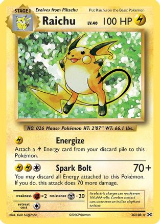 Raichu (36/108) (EVO) Holo Rare - Near Mint Holofoil