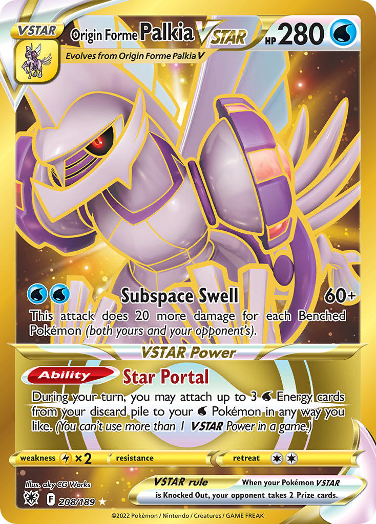 Origin Forme Palkia VSTAR - 208/189 (SWSH10) Secret Rare - Near Mint Holofoil