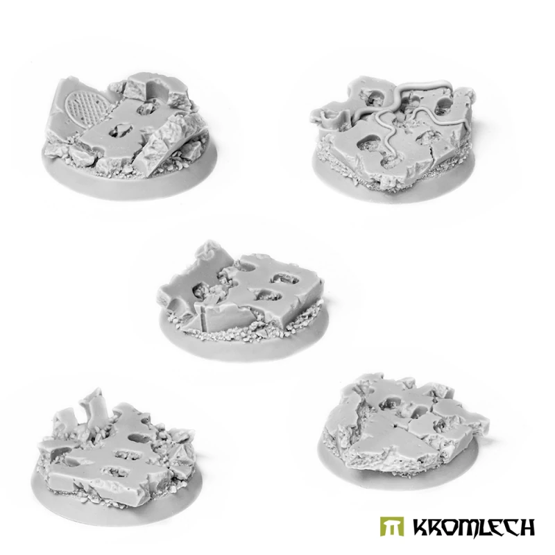 Kromlech KRRB047: Concrete Slabs Round 32mm Set 3 (5)