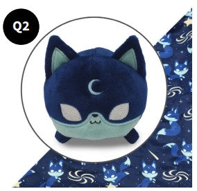 Plush Tote Bag: Dark Blue Moon Fox