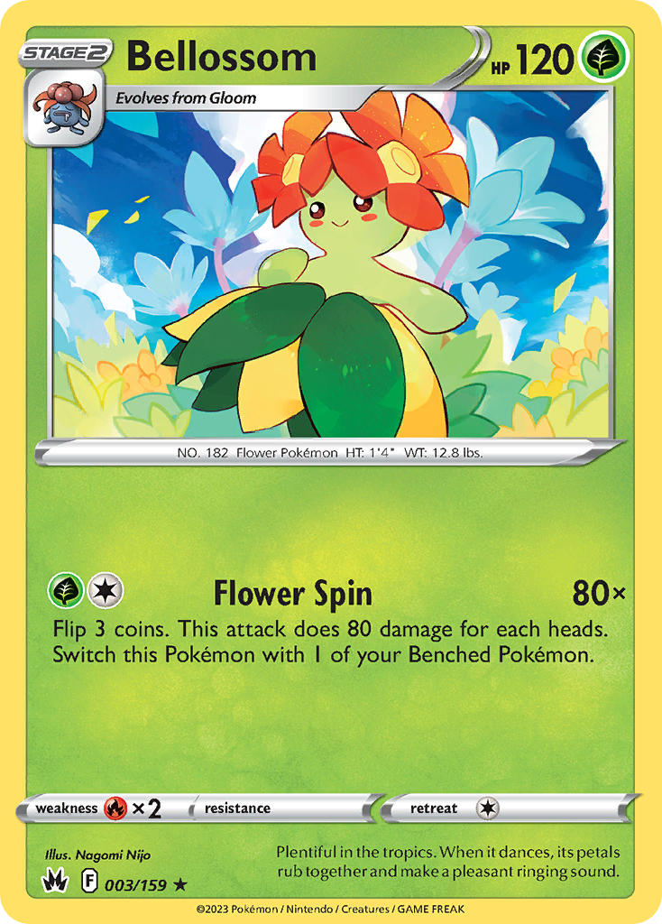 Bellossom - 003/159 (CRZ) Rare - Near Mint