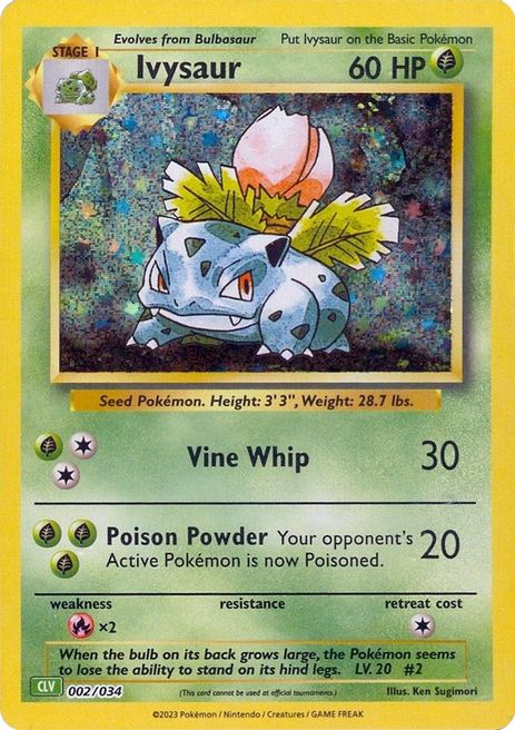 Ivysaur - 002/034 (TCG:CLV) Classic Collection - Near Mint Holofoil