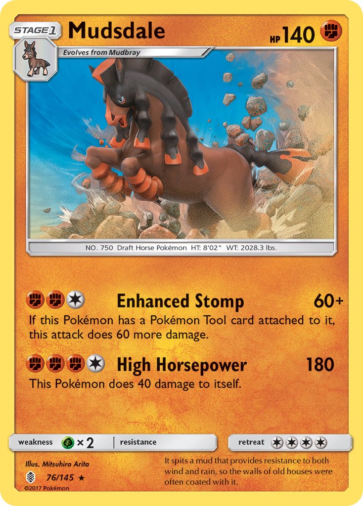 Mudsdale - 076/145 (SM:GRI) Holo Rare - Near Mint Holofoil