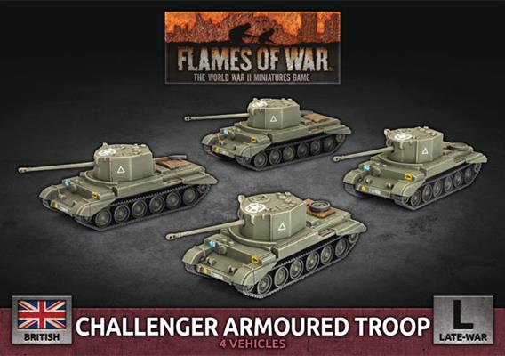 Flames of War: WWII: British (BBX72) - Challenger Armoured Troop (x4 Plastic) (Late)
