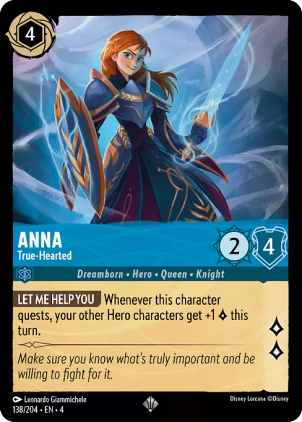 Anna - True-Hearted (Ursula's Return 138/204) Super Rare - Near Mint