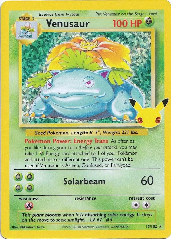 Venusaur - 15/102 (CCC) - Classic Collection Moderate Play Holofoil