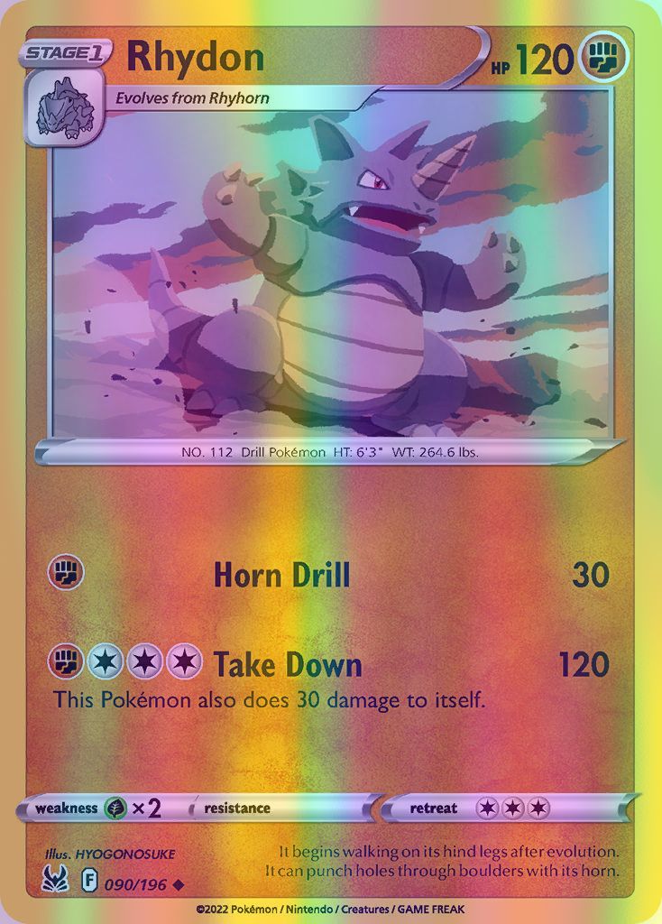 Rhydon - 090/196 (SWSH11) Uncommon - Near Mint Reverse Holofoil