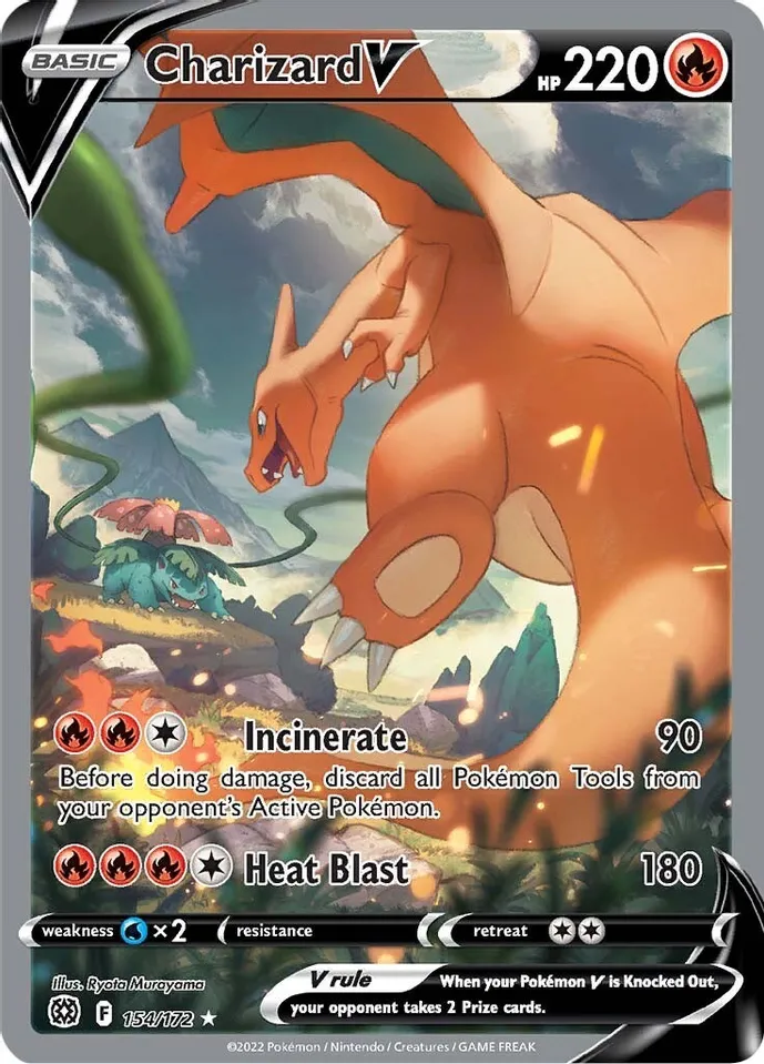 Charizard V (Alternate Full Art) - 154/172 (SWSH09) Ultra Rare - Near Mint Holofoil