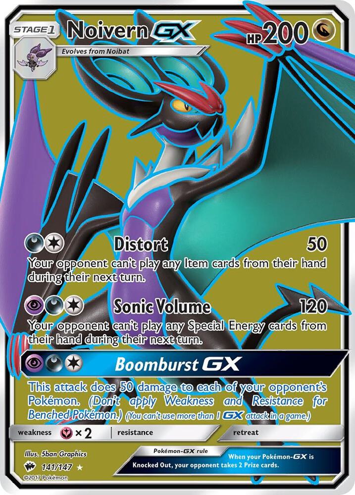 Noivern GX (Full Art) - 141/147 (SM:BUS) Ultra Rare - Light Play Holofoil