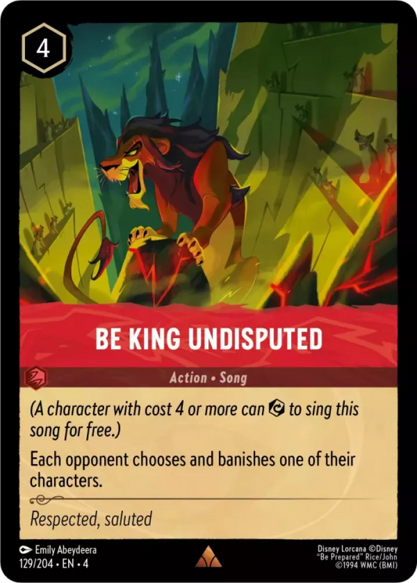 Be King Undisputed (Ursula's Return 129/204) Rare - Near Mint