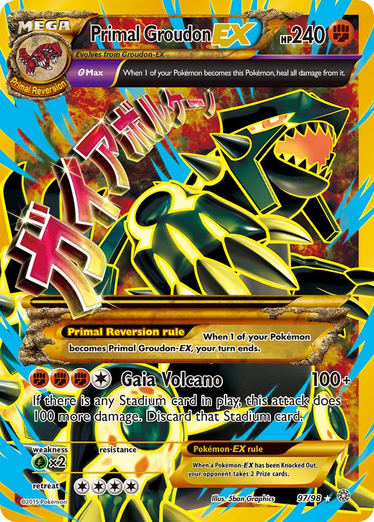 Primal Groudon EX (Shiny Full Art) - 097/098 (AOR) Ultra Rare