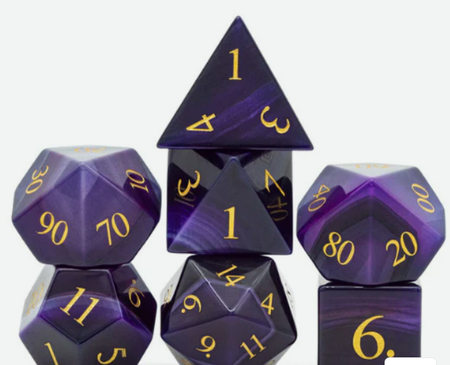 Purple Agate - Gemstone Engraved with Gold