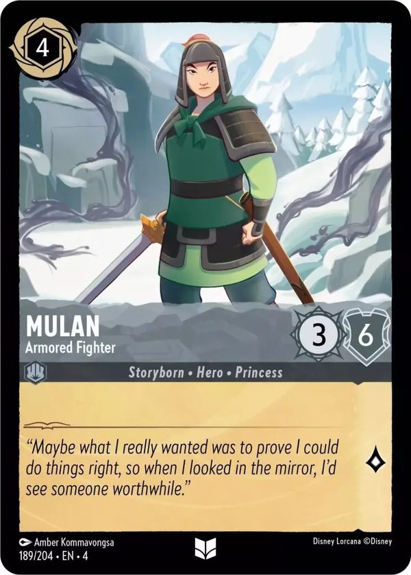 Mulan - Armored Fighter (Ursula's Return 189/204) Uncommon - Near Mint