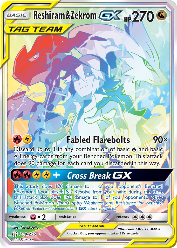 Reshiram & Zekrom GX - 259/236 (CEC) Secret Rare