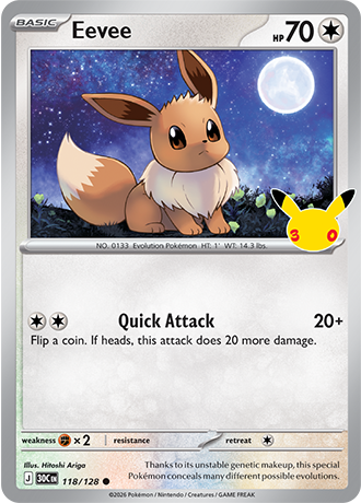 Eevee - 118/128 (30C) Common