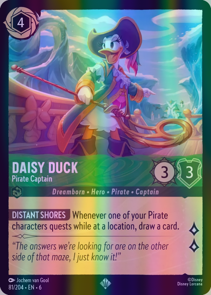 Daisy Duck - Pirate Captain (Azurite Sea 081/204) Super Rare - Near Mint Cold Foil