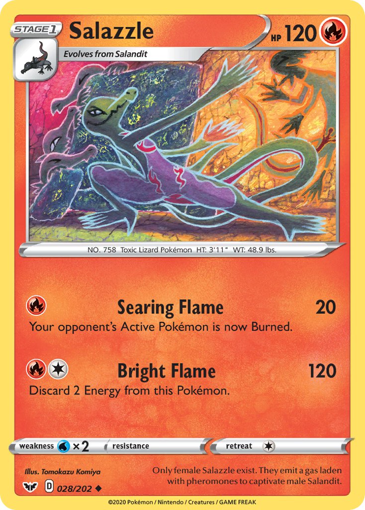 Salazzle - 028/202 (SWSH01) Uncommon - Near Mint