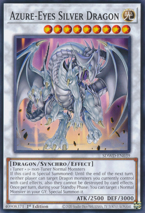 Azure-Eyes Silver Dragon (SDWD-EN039) Common - Near Mint 1st Edition