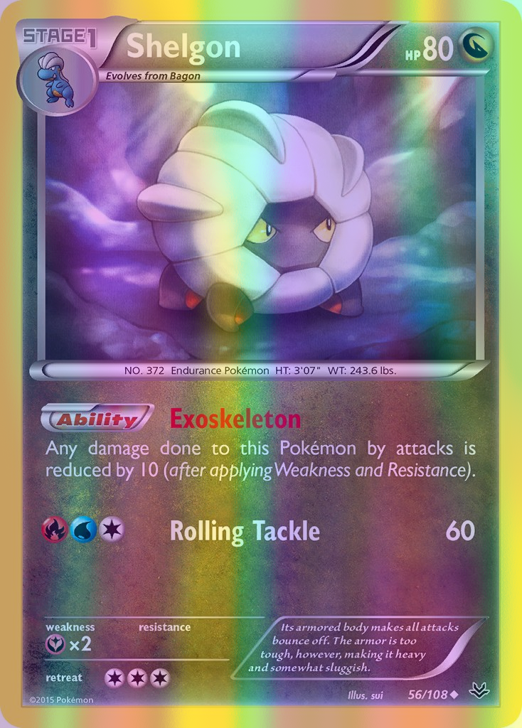 Shelgon - 056/108 (ROS) Uncommon - Near Mint Reverse Holofoil