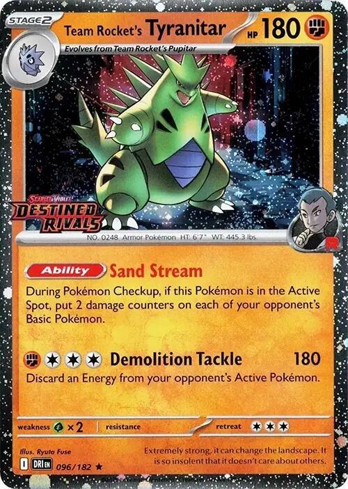 Team Rocket's Tyranitar (Prerelease) - 096/182 (DRI) Rare Normal Near Mint