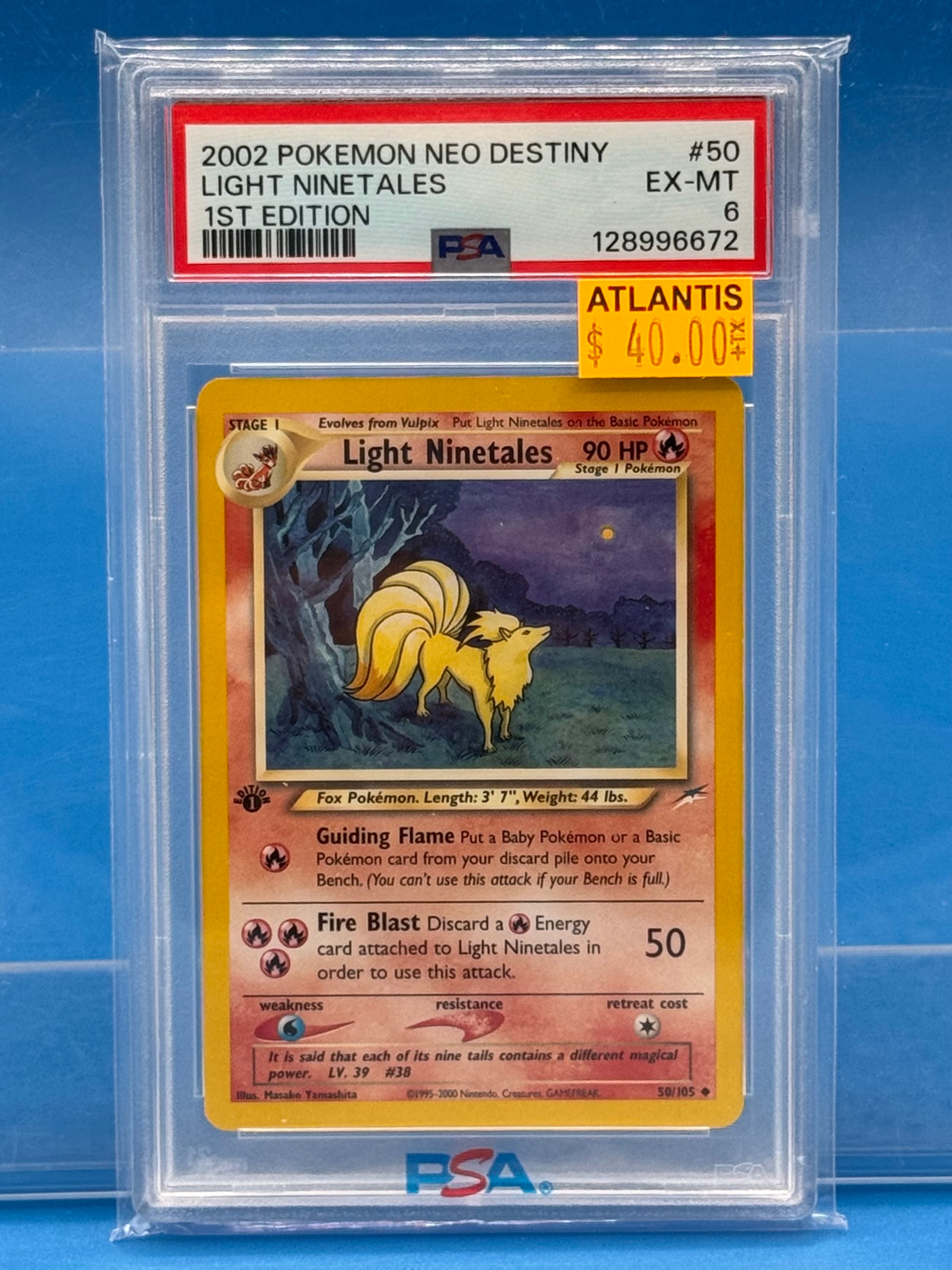 Light Ninetales - 050/105 (N4) Uncommon 1st Edition (Graded - PSA 6)