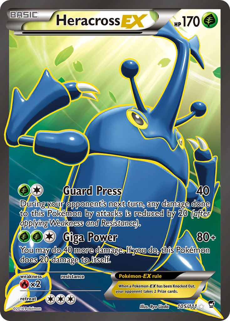 Heracross EX (Full Art) - 105/111 (FFI) Ultra Rare - Near Mint Holofoil