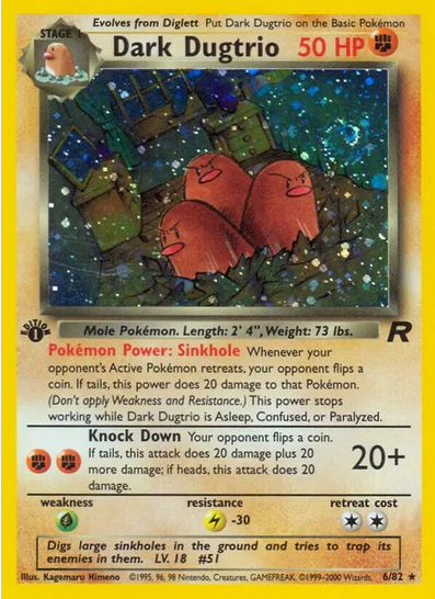 Dark Dugtrio - 06/82 (TR) Holo Rare Damaged 1st Edition