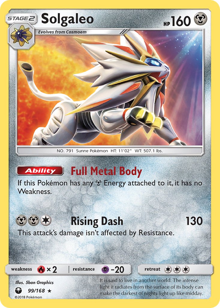 Solgaleo - 099/168 (CES) Holo Rare - Near Mint Holofoil