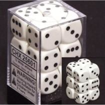 CHX25601: Opaque - 16mm D6 White w/black (12)