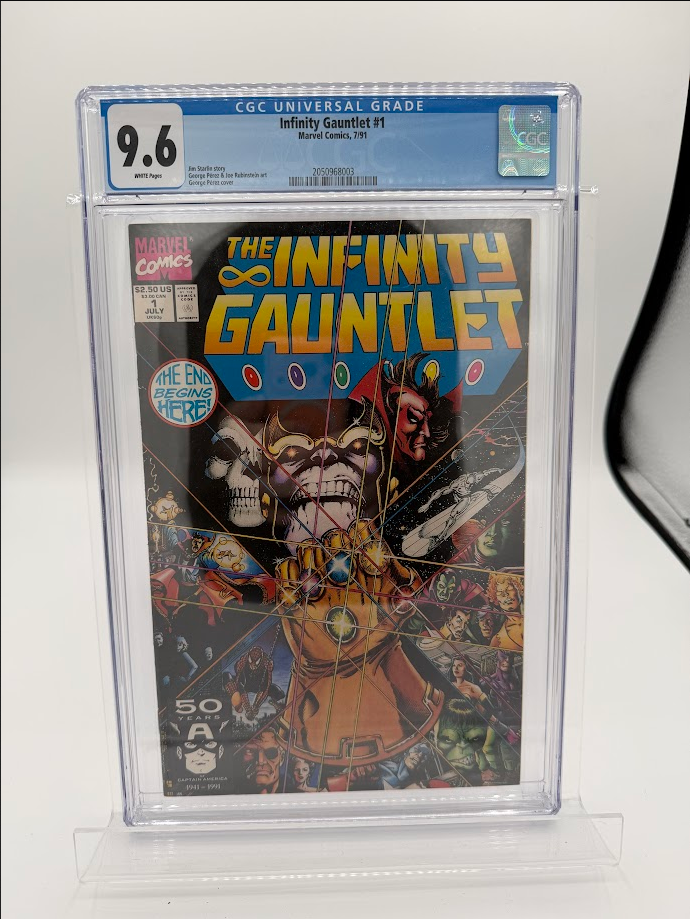 Infinity Gauntlet (1991 Series) #1 (CGC 9.6) Avengers, Dr. Strange, Warlock, Silver Surfer, Thanos & Mephisto Appearance