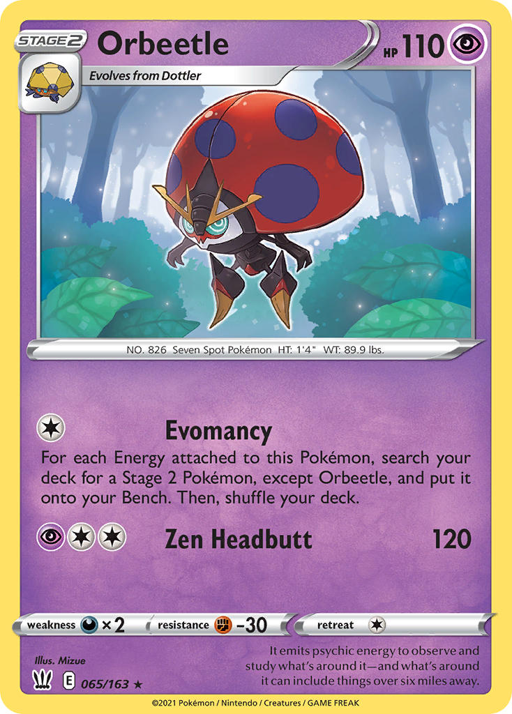 Orbeetle - 065/163 (SWSH05) Holo Rare - Near Mint Holofoil