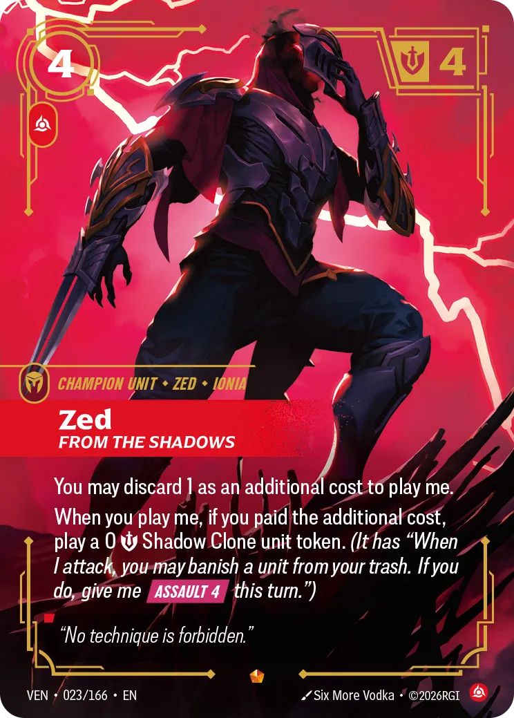 Zed, From the Shadows - 023/166 (VEN) Epic