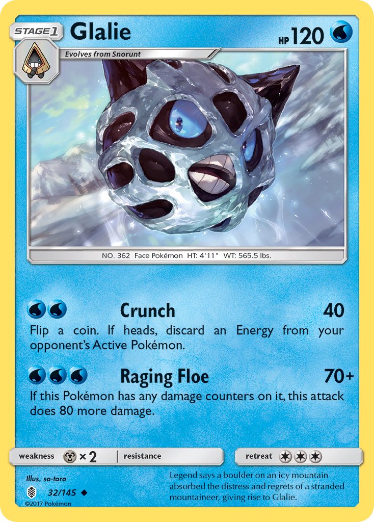 Glalie - 032/145 (SM:GRI) Uncommon - Near Mint