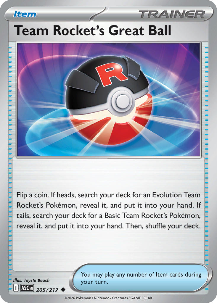 Team Rocket's Great Ball - 205/217 (ASC) Uncommon