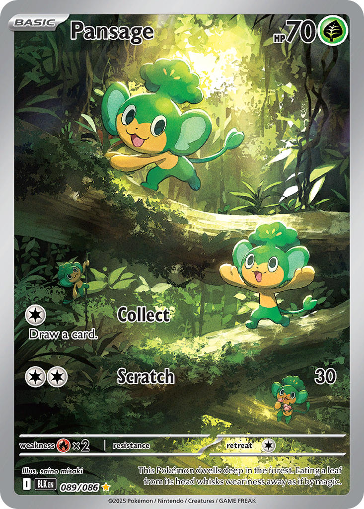 Pansage - 089/086 (BLK) Illustration Rare