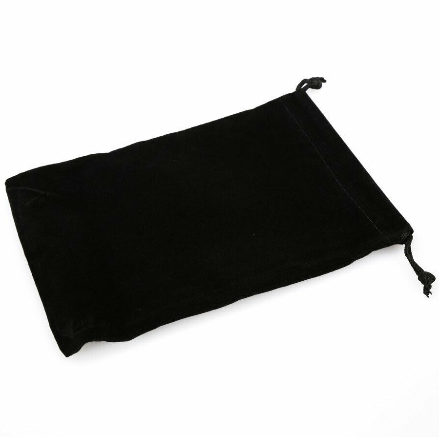 CHX02398: Black Velour Dice Pouch (large)