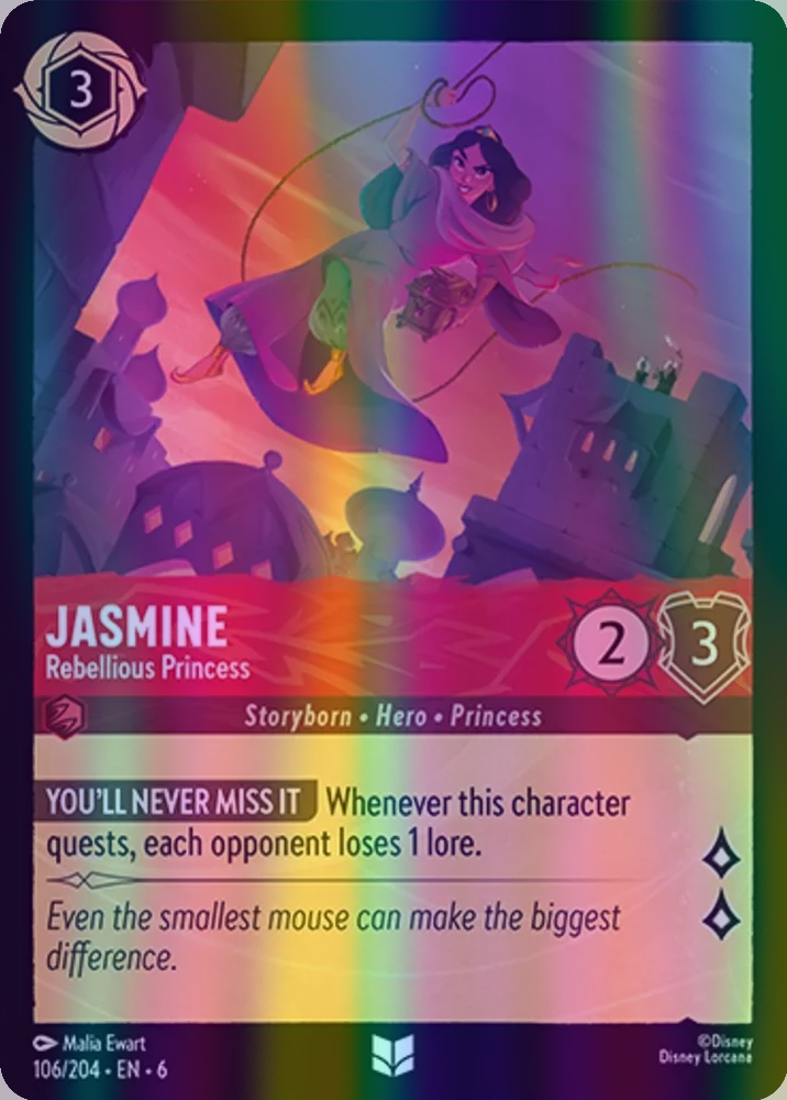 Jasmine - Rebellious Princess (Azurite Sea 106/204) Uncommon - Near Mint Cold Foil