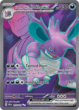 Team Rocket's Nidoking ex - 216/182 (DRI) Ultra Rare