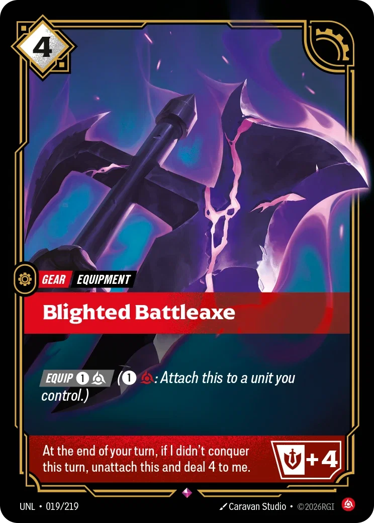 Blighted Battleaxe - 019/219 (UNL) Rare