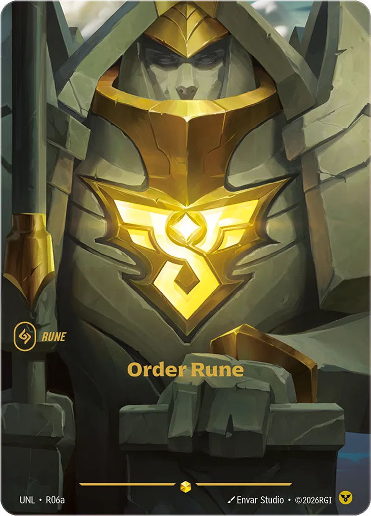 Order Rune (Alternate Art) - R06a (UNL) Showcase
