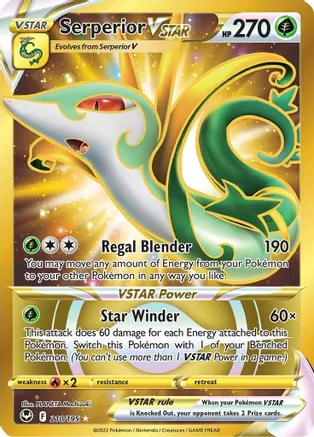 Serperior VSTAR (Secret) - 210/195 (SWSH12) Secret Rare - Near Mint Holofoil