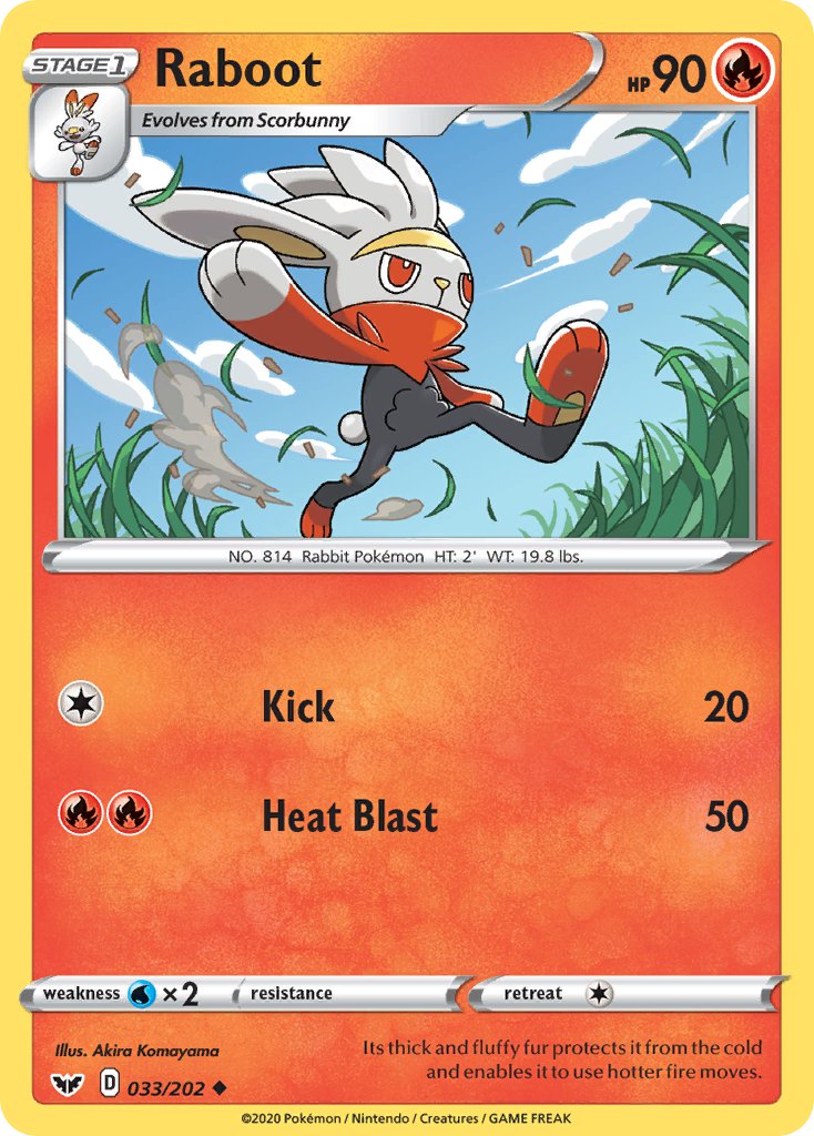 Raboot - 033/202 (SWSH01) Uncommon - Near Mint