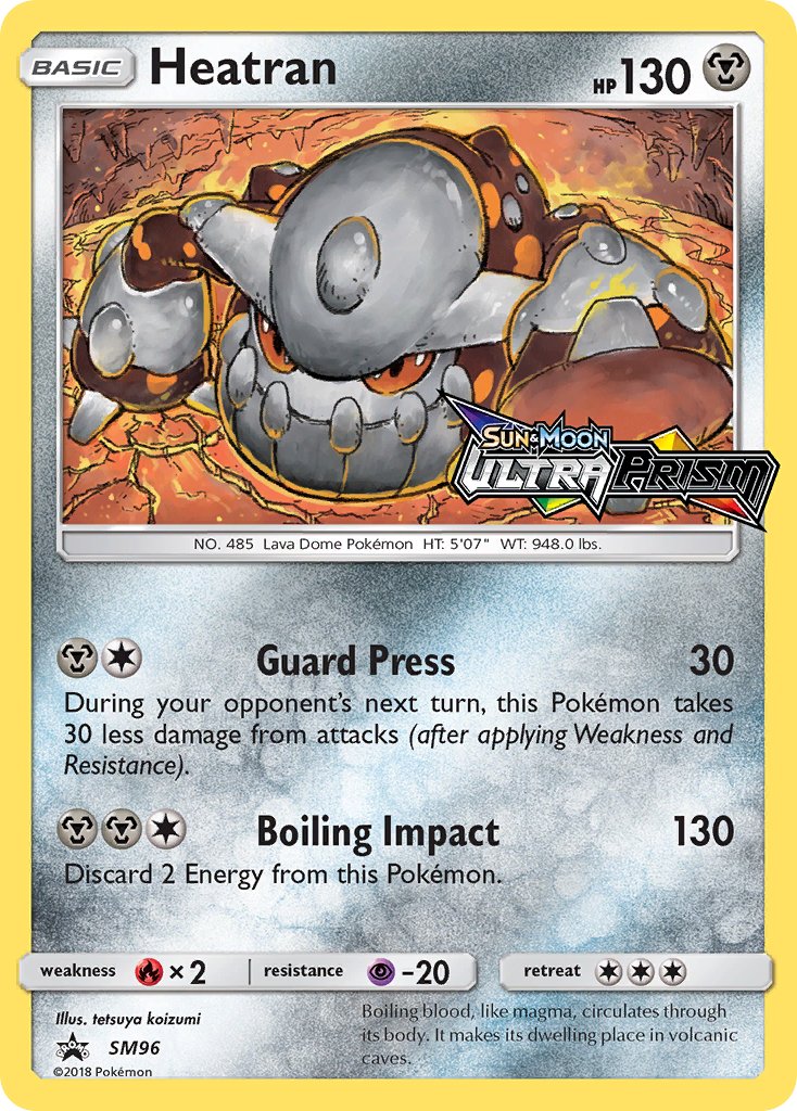 Heatran (Prerelease) - SM96 (SM:PR) Promo - Near Mint Holofoil