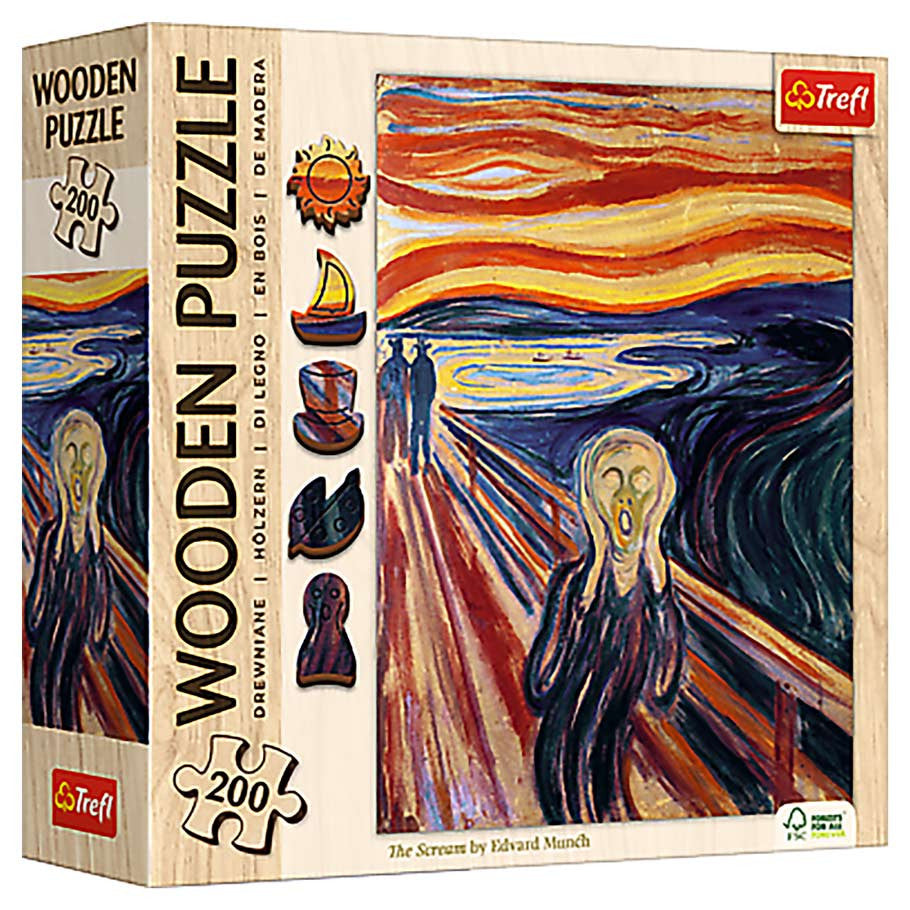 Trefl: Wooden Puzzle 200 Piece - The Scream by Edvard Munch