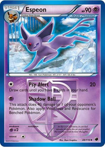 Espeon - 48/116 (PLF) - Light Play Reverse Holofoil