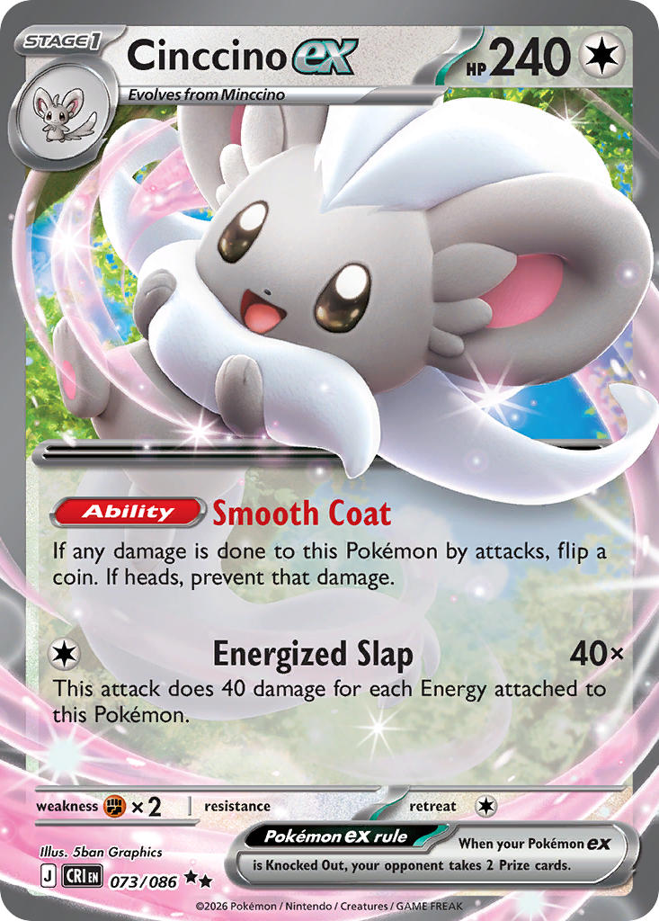 Cinccino ex - 073/086 (CRI) Double Rare