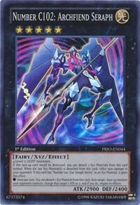 Number C102: Archfiend Seraph (PRIO-EN044) Super Rare - Limited Edition Near Mint
