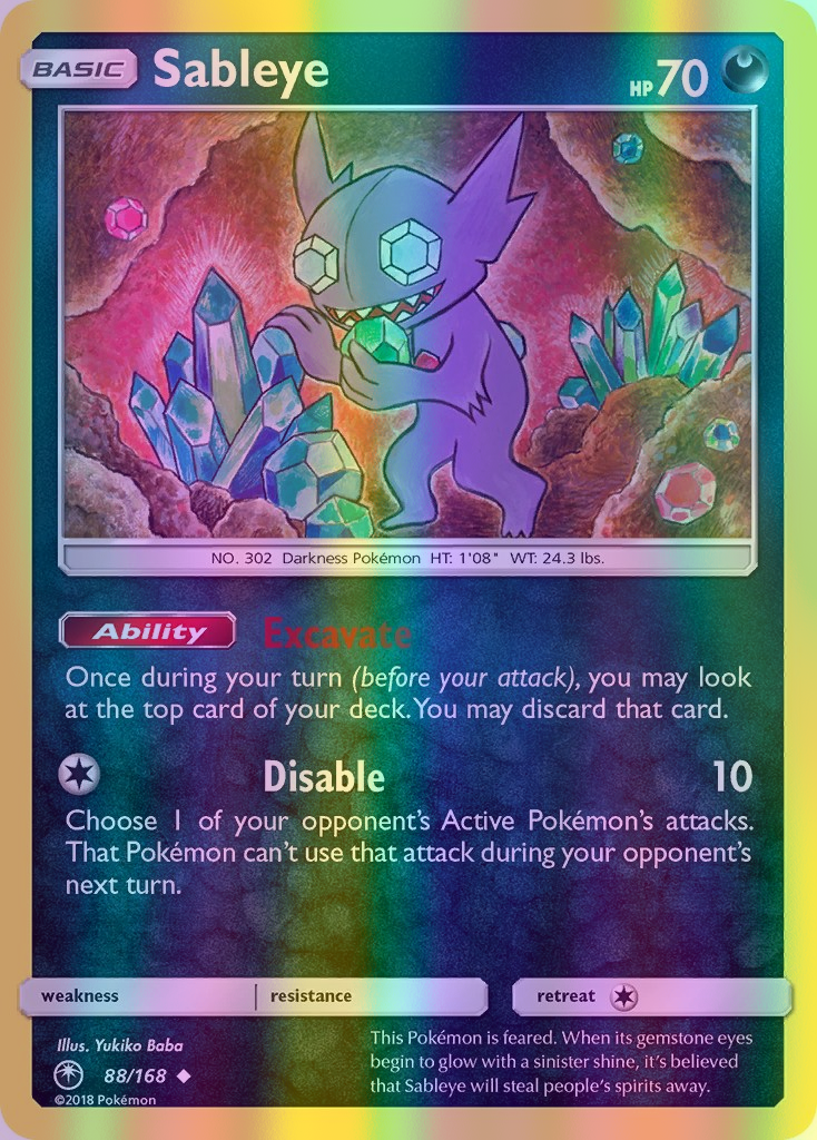 Sableye - 088/168 (CES) Uncommon - Near Mint Reverse Holofoil
