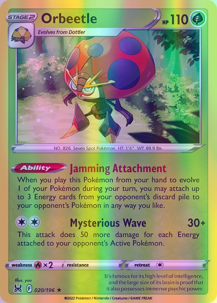 Orbeetle - 020/196 (SWSH11) Holo Rare - Near Mint Reverse Holofoil